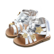 Load image into Gallery viewer, Gold Sliver Star Summer Baby Sandals