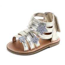 Load image into Gallery viewer, Gold Sliver Star Summer Baby Sandals