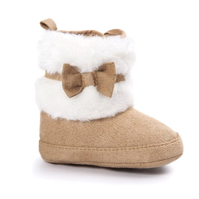 Girl Boy Anti-slip Bow Fleece Boots